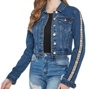 NEW GUESS Cavora Logo Denim Jacket SZ S